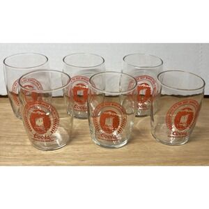 Lot of 6 Vintage Coors Mini Beer Shot Glasses 3.5" Red Logo Rocky Mountain